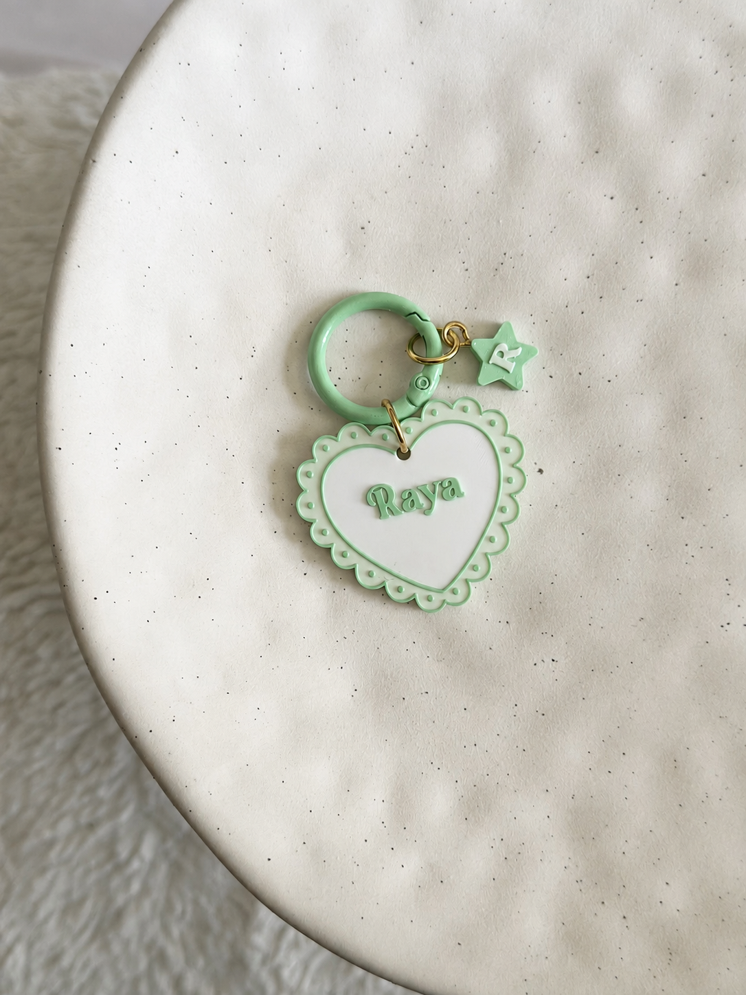Médaille Perle - Cœur Dentelle
