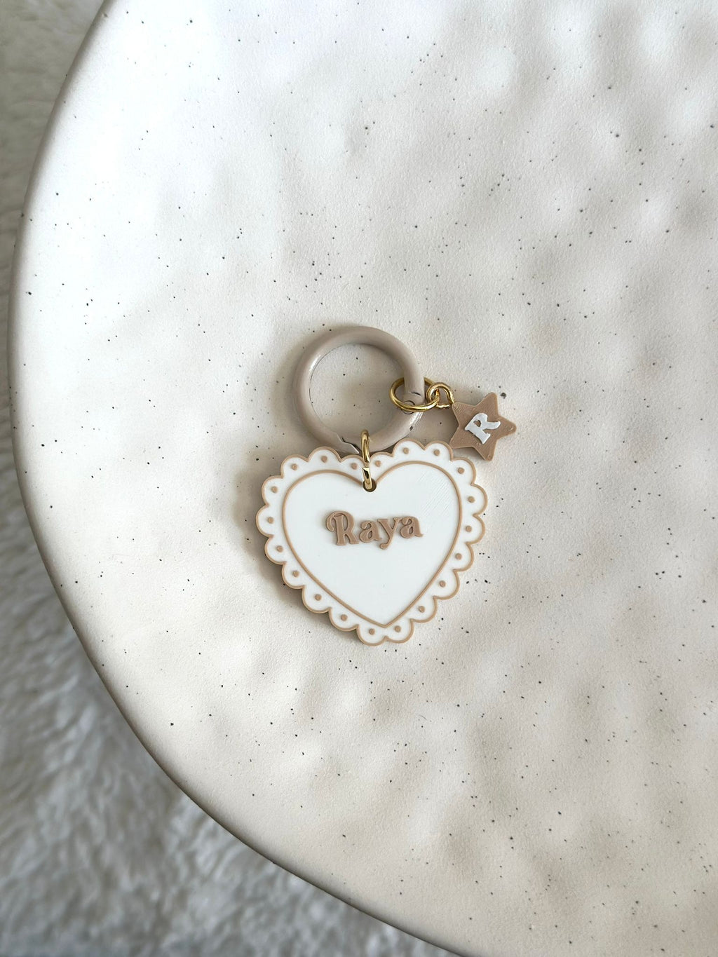 Médaille Perle - Cœur Dentelle